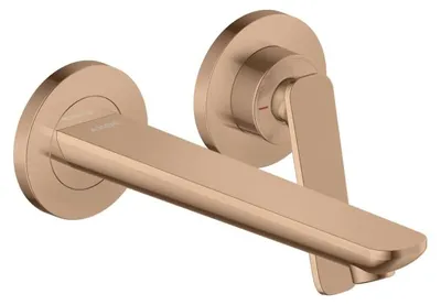 Productafbeelding van AXOR Citterio C, mengkraan voor wastafel, inbouwmodel voor wandmontage, met uitloop van 195 mm, gepolijst roodgoud
