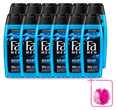 Obrázek produktu pro 12 kusů sprchového gelu Fa Men, vůně: voda a máta, objem: 250 ml, výhodná balení