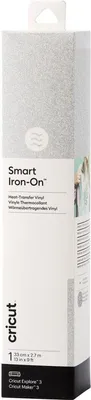 Produktbild von Cricut Smart Iron-On Glitter, Hitzebeständige Vinylrolle, Silber, Einfarbig, Glitter, 330 mm, 2700 mm