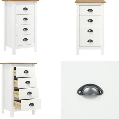 Produktbild von vidaXL Sideboard Hill Weiß 46x35x80 cm Massivholz Kiefer - Sideboard - Sideboards - Beistellschrank - Beistellschränke
