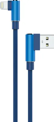 Obrázek produktu pro Sunix 2A nabíjecí kabel pro iOS s úhlovou zástrčkou 90 stupňů 3 metry datový kabel kabel pro přenos dat nabíječka v modré barvě