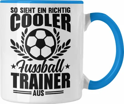 Produktbild von Trendation - Fussballtrainer Tasse Geschenk Bester Fußball-Trainer Geschenkidee für Fussball-Coach (Blau)