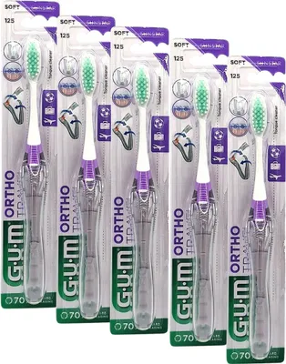 Produktbild von 5x GUM Ortho Travel Reisezahnbürste soft