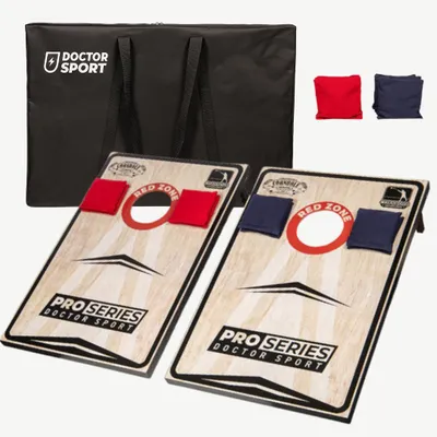 Produktbild von Cornhole 2x Komplett mit 8 Bean Bags und Tragetasche - 90x60 cm - 13kg. wirklich schönes Set aus echtem Holz