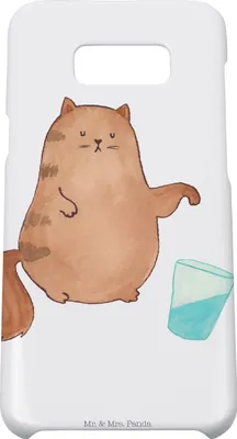 Produktbild von Mr. & Mrs. Panda Samsung Galaxy S8 plus Handyhülle  Katze Wasserglas - Weiß - Geschenk, Handy Case, Haustier, Hülle, Handycover, Cover, Cat, Katzen