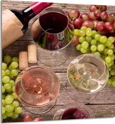Produktbild von GLASPLATTE FÜR KÜCHE 60x65 Wein