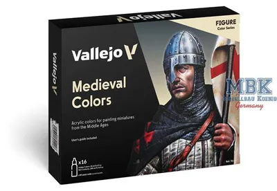 Productafbeelding van Modelverf Vallejo 70142, Middeleeuwse Kleuren, 16x 17ml, airbrushverf