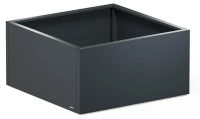 Obrázek produktu pro Herstera Metal Planter Low Cube, Ozdobný truhlík, Volně stojící, Kov, Antracit, Čtverec, Venkovní