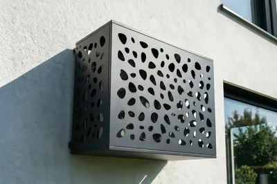 Produktbild von Klimaanlagen- & Wärmepumpen-Abdeckung ANETO SUNNY Aluminium Grau mit Unterseite - Größe M