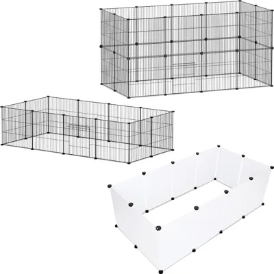 Obrázok produktu pre Jopassy vonkajší kryt sieťovaný kryt pre králika DIY ohrádka vnútorná a vonkajšia 12ks 35x35cm čierna