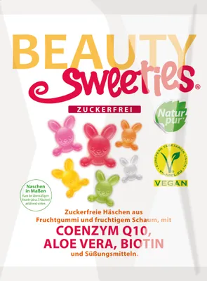 Produktbild von BeautySweeties Zuckerfreie Häschen mit fruchtigem Schaum vegan 125g