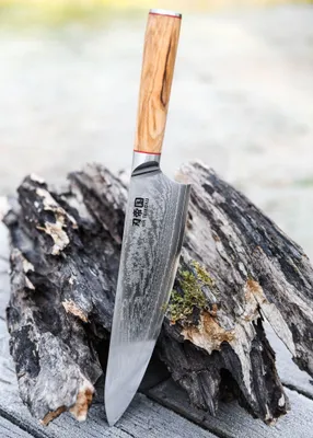 Produktbild von Kochmesser, 24 cm Klingenlänge, Damaststahl