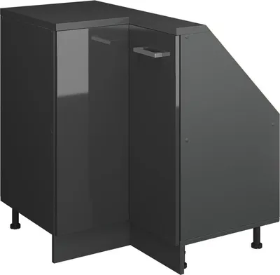 Obrázek produktu pro Rohová kuchyňská skříňka pod šikmou střechu Vicco R-Line Antracitový vysoký lesk 75.6 cm s 1 dveřmi, Model 59088