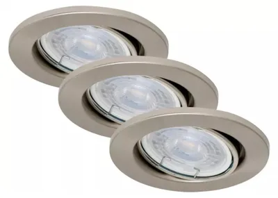 Productafbeelding van Briloner FIT LED inbouwspots, set van 3, mat nikkel, GU10, 5W, 380lm, 2700K, dimbaar