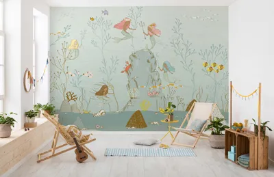 Immagine prodotto di Carta da parati Komar in tessuto non tessuto - Sirene - dimensioni: 350 x 280 cm (larghezza x altezza) - 7 pannelli, cameretta, carta da parati