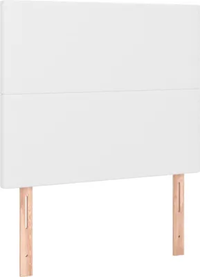 Obrázok produktu pre vidaXL Čelo postele biele 80x5x118/128 cm Imitácia kože