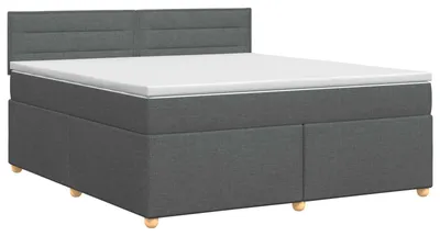 Immagine prodotto di vidaXL Letto a molle con materasso grigio scuro 160 x 200 cm in tessuto