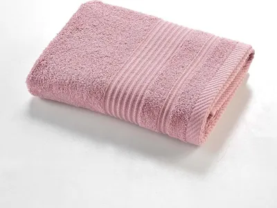 Image de Serviette de bain - Douceur d'Intérieur - Coton - 90x50 cm - Rose