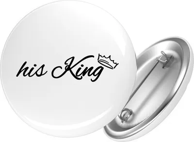 Produktbild von Huuraa Button his King Krone 25mm rund mit Sicherheitsnadel Ansteckbutton Geschenkidee
