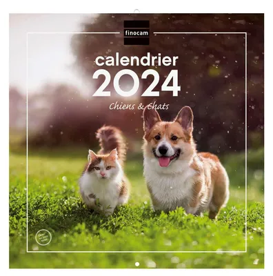 Obrázok produktu pre Kalendár s motívom psov a mačiek, formát 30 x 30 cm, január 2024 – december 2024