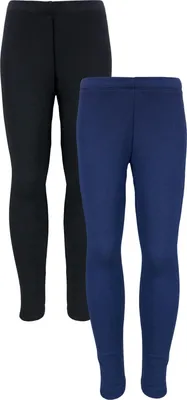 Produktbild von TupTam Mädchen Leggings 2er PACK Winterleggings Thermo Hohe Taille Leggins Gefüttert Fleece, Farbe: 2er Pack Schwarz / Dunkelblau, Größe: 158