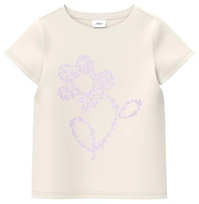 Productafbeelding van s.Oliver Junior meisjes T-shirt – glittersprint, ronde hals, jersey