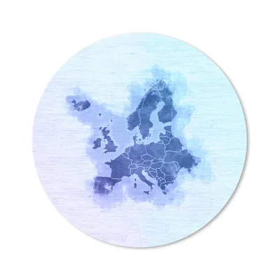 Produktbild von MuchoWow® Mauspad Mousepad Europa-Karte - Aquarell - Blau 40x40 cm - Mousepads - Maus Mat - Pad - Mausunterlage - Schreibtisch Accessoires