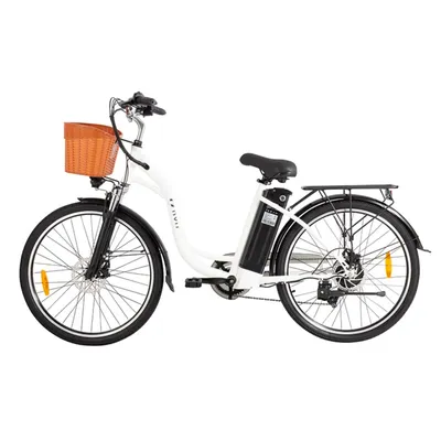 Zdjęcie produktu dla DYU C6 26 Cali 25 Km/h Rower Elektryczny - Bateria 36V12.5Ah Zasięg 40KM Hamulce Tarczowe - Biały