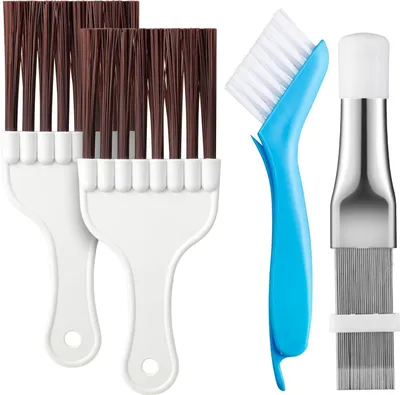 Produktbild von Set mit 4 Klappenkämmen für Wäschetrockner – Reinigungsbürste für Wäschetrockner – Für Klimaanlagen, Kondensatoren, Klimaanlagenlüfter, Kühlschränke