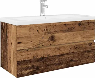 Produktbild von vidaXL Waschbeckenunterschrank mit Einbaubecken und Wasserhahn