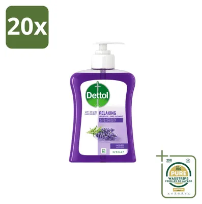 Produktbild von 20 x Dettol Waschgel Handseife - Lavendel - 250 ml - Vorratspackung - 20 Stücke