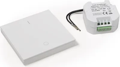 Produktbild von Funk-Schalter Set McPower "Comfort" Empfänger + Wandtaster, max. 2300W Schalterergänzung