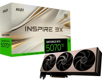 Image de MSI GEFORCE RTX 5070 TI 16G INSPIRE 3X OC graphics card NVIDIA 16 GB GDDR7