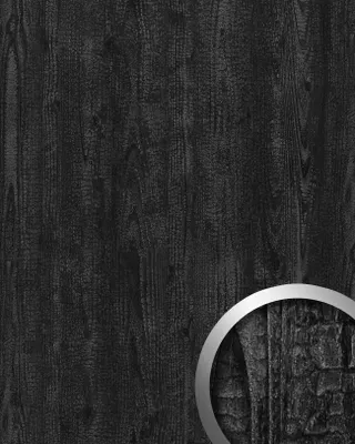 Image de WallFace 25154 CARBONIZED WOOD Revêtement mural aspect bois mate gris 2,6 m2