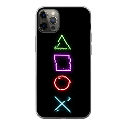 Produktbild von MuchoWow® Handyhülle Schutzhülle Hülle für iPhone 12 Pro Max Spiele - Controller - Neon Silikon Softcase Handy Hülle - Hartschale