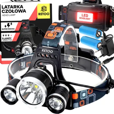 Produktbild von LED Stirnlampe Super Hell Kopflampe COB XPE Taschenlampe 4 Modi Stirnleuchte Bright Wasserdicht Wiederaufladbar Akku Erwachsene Kinder Camping Retoo