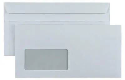 Produktbild von Kaenguruh DL Briefumschlag, selbstklebend, holzfrei, weiss 75g, grauer Innendruck,mit Fenster