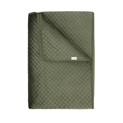 Productafbeelding van Yellow Bed Sprei Victoria - Bedsprei Eenpersoons - Ruiten patroon - 180x260 cm - Groen