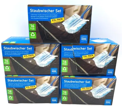 Produktbild von 5x Staubwischer Set XXL Pack pro Packung 16 Bezüge + Starter Griff Neu