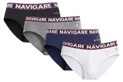 Produktbild von Herrenslips Navigare 100% Baumwolle 6er Pack Schwarz Grau Navy Weiß Multicolored xxl 324_NERGRIBIANAV_XXL