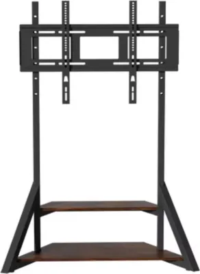 Produktbild von TV-Bodenständer Vaylen 40-75" – Höhenverstellbar 122–145cm – Mit Ablagen – Schwarz , MDF – Bis 80kg