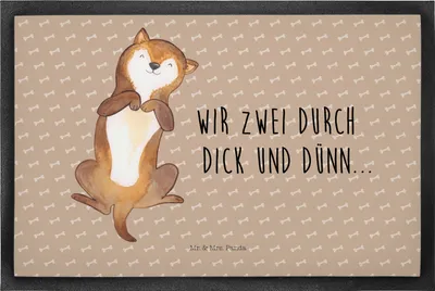 Produktbild von Mr. & Mrs. Panda Schmutzfangmatte Hund Streicheln 50 x 75 cm - Hundeglück - Geschenk, Kraulen, Schmutzmatte, Hunde, Süß, Sprüche, Fussmatte, Bodenvorleger, abstreifer