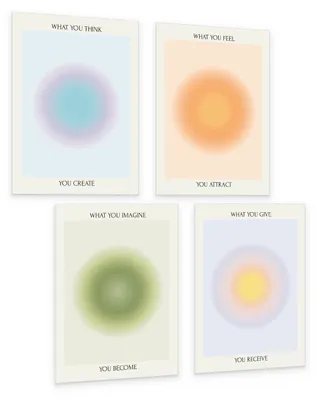 Obrázok produktu pre Muralo SADA PLAKÁTOV 4-dielna, 21x30 cm, AURA, citáty, motivačné plagáty, bez rámu, Obrázok generovaný UI