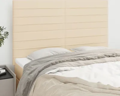 Image de vidaXL Têtes de lit 4 pcs. Crème 72x5x78/88 cm Tissu - Tête de lit - Têtes de lit - Tête de lit