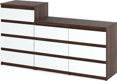 Image de StivMoebel | Commode 160 cm - Wengé/Brun - 10 tiroirs - Design moderne - Beaucoup d'espace pour le rangement