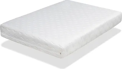 A white mattress is shown on a white background.