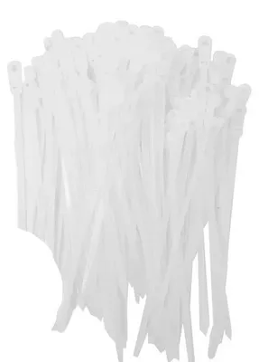 Image de Colliers de serrage réutilisables en nylon - Blanc, 1000 pièces