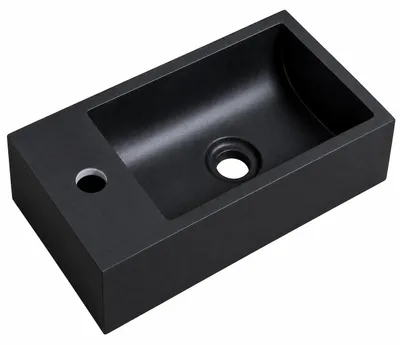 Produktbild von Waschbecken Angela 40 x 22 cm - Schwarz - Waschbecken für Waschbeckenunterschrank