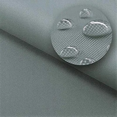 Produktbild von Oxford Stoff wasserdicht PVC-beschichtet - Grau, 160 cm breit | Outdoor Meterware für Pavillons, Vorhänge, Abdeckungen, Balkon, Garten, wetterfest