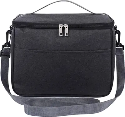 Produktbild von Stylische isolierte Lunchtasche, vielseitige Tasche für Lunchboxen und Snacks, Schwarz